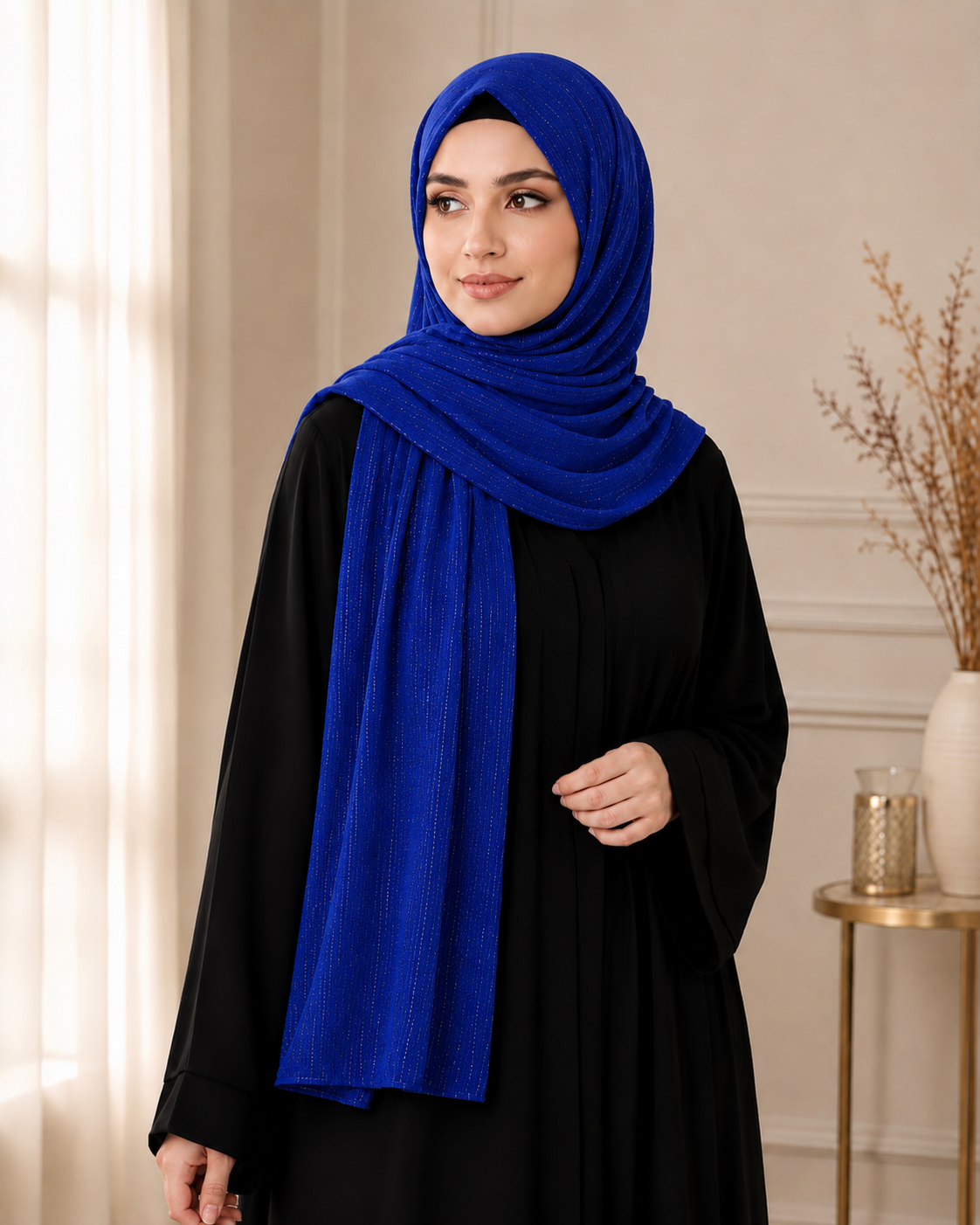 Fancy Chiffon Hijabs W/Shimmer Lines
