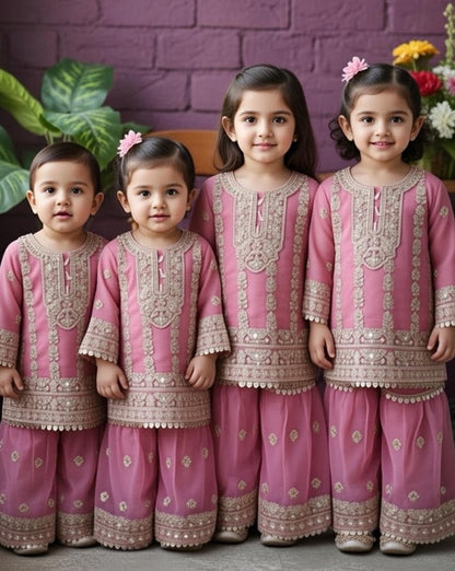 Baby Shararah Pink-2pc