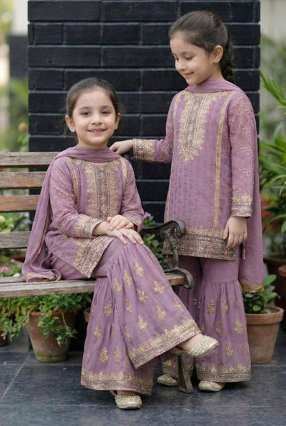 Noor’s-3Pc Sharara-Lavender