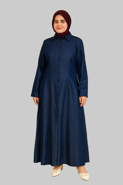 Noor’s-Navy Blue- Basic Abaya Dress-
