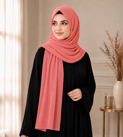 Fancy Chiffon Hijabs W/Shimmer Lines