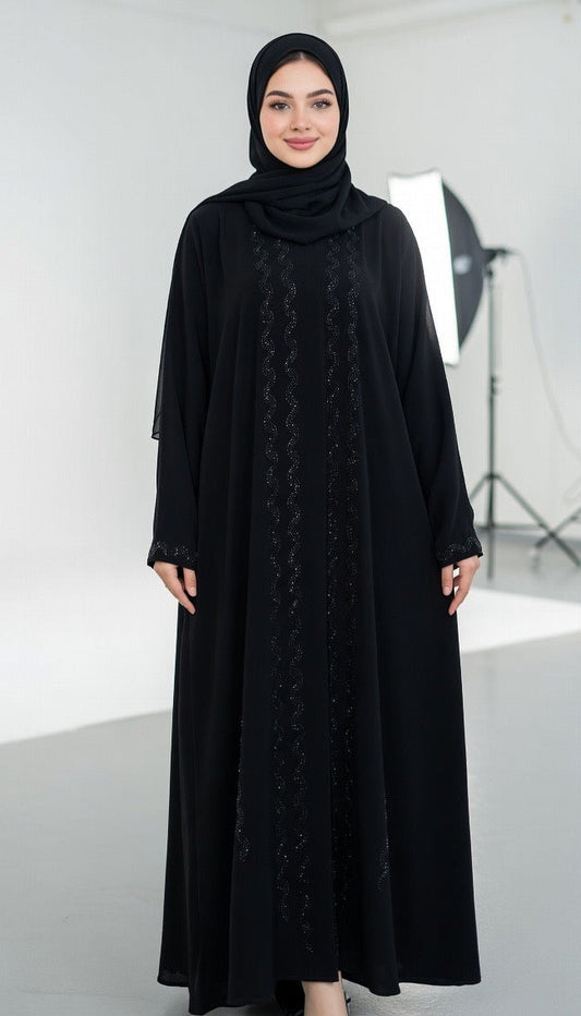 Noor’s-Black Abaya set-2pc