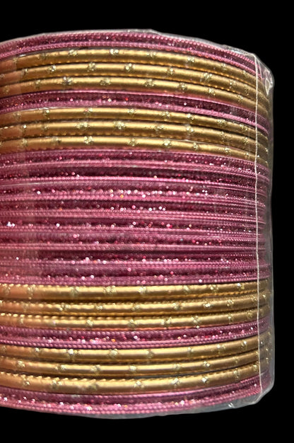 Size: 2.6 Rose Pink & Gold Bangles