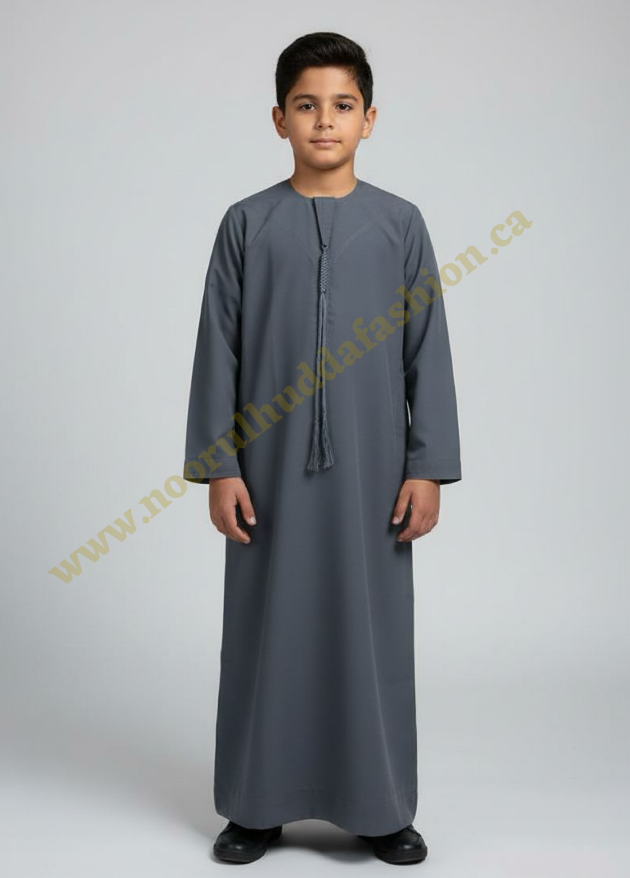 Dark Grey Blue-Noor’s-Kids Thobes-Emirati Style
