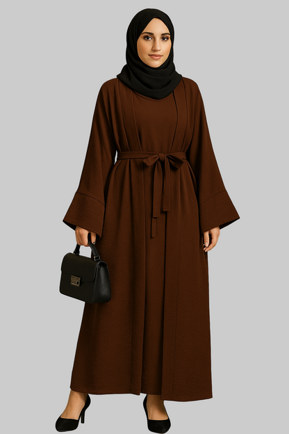 Noor’s-Dark Brown 2pc Abaya Set