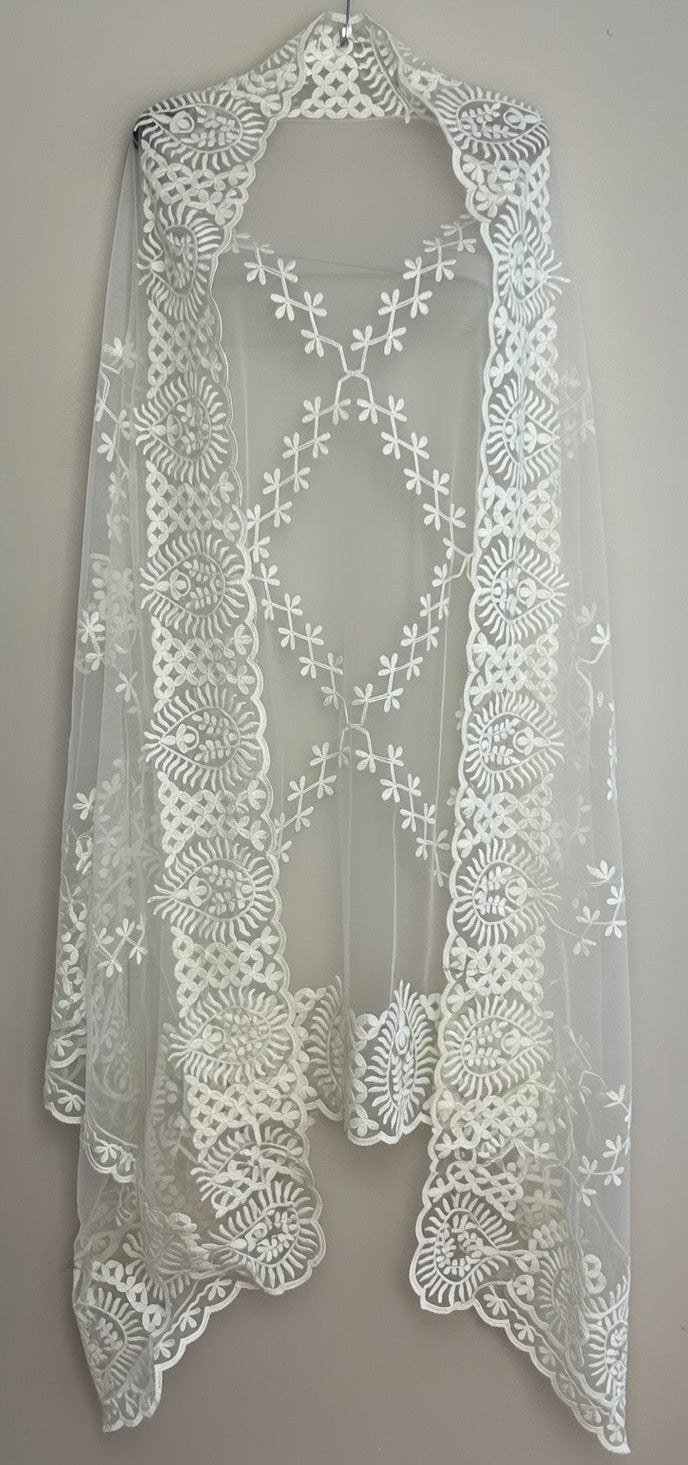Ivory White Duppata-Soft Net