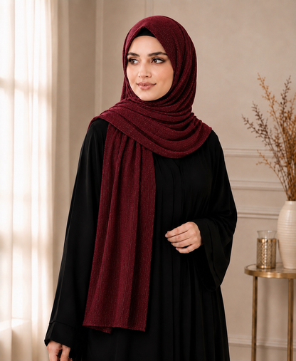 Fancy Chiffon Hijabs W/Shimmer Lines