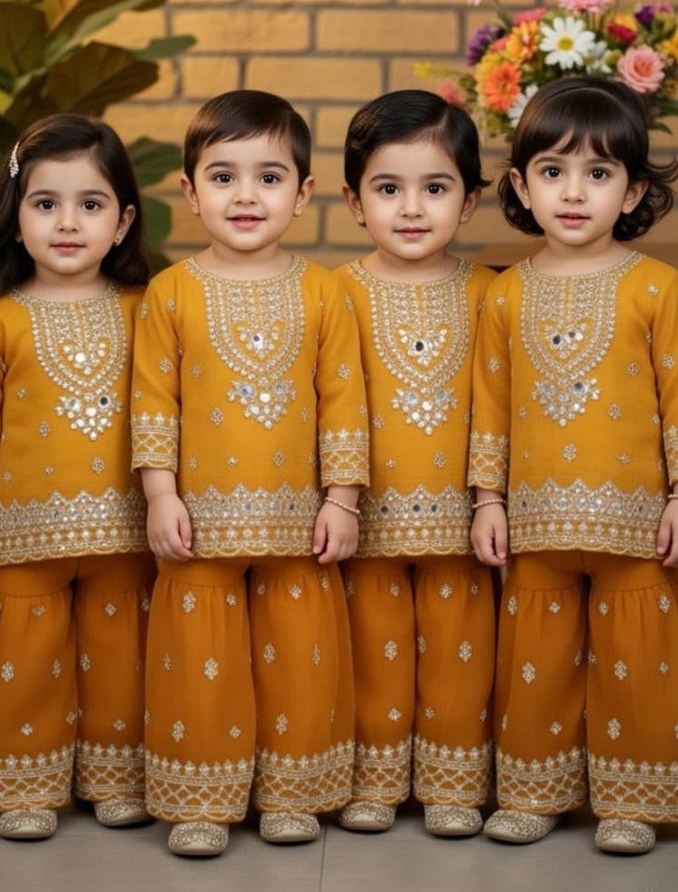 Baby Shararah Mustard-2pc