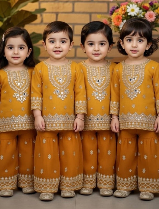 Baby Shararah Mustard-2pc