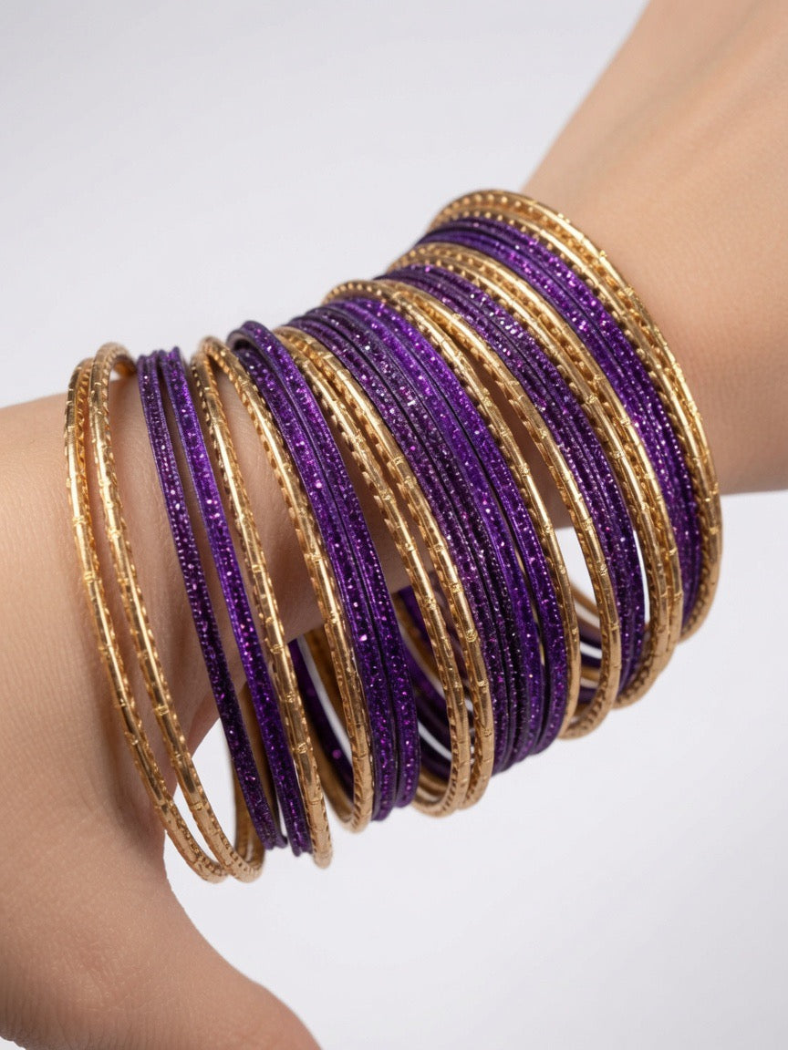 Size: 2.8 Purple & Gold Bangles