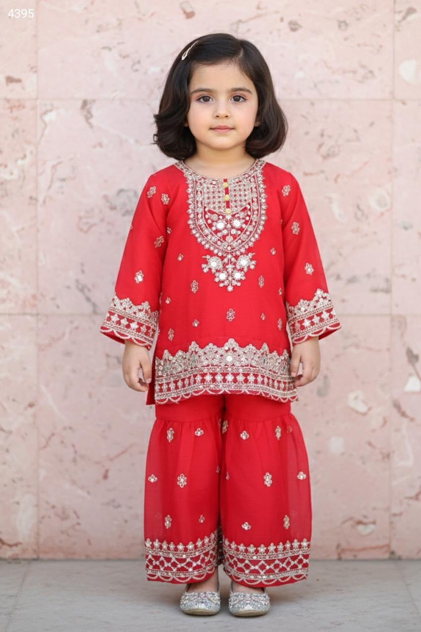 Red Baby Shararah-3pc