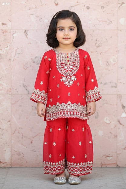 Baby-Red Shararah-2pc