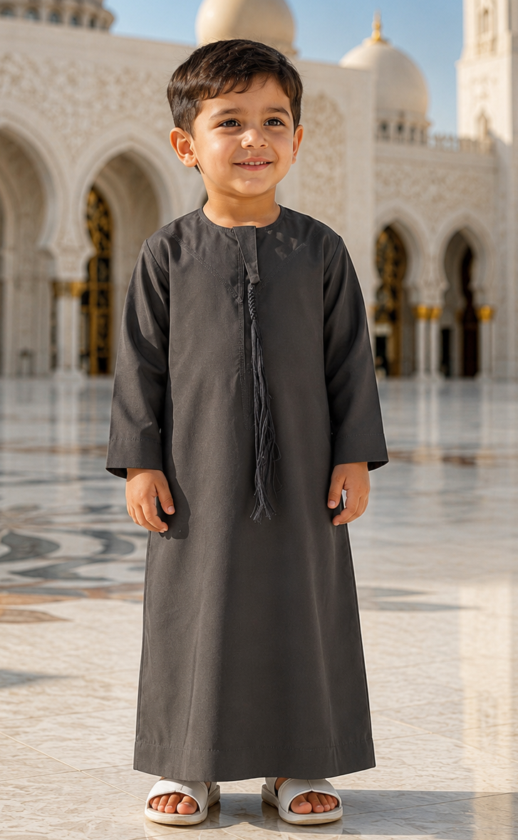 Purple Grey-Kids Thobes-Emirati Style