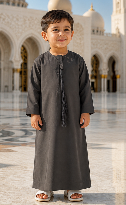 Purple Grey-Kids Thobes-Emirati Style