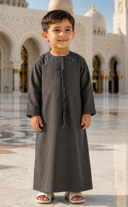 Purple Grey-Kids Thobes-Emirati Style