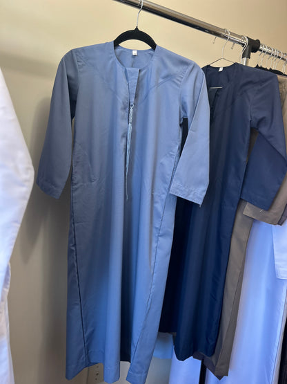Grey Blue-Kids Thobes-Emirati Style