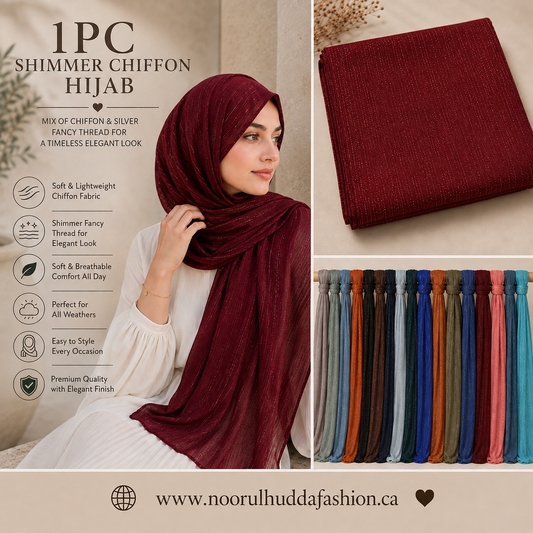 Fancy Hijabs W/Shimmer Lines