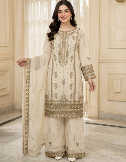 Noor’s-Festive Kameez Shalwar-ivory
