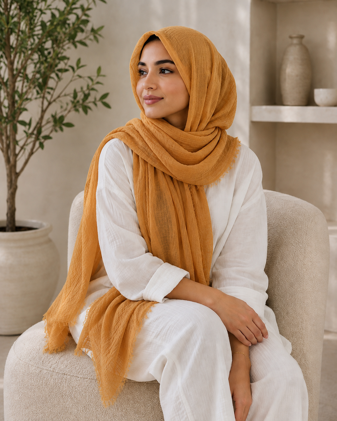Crinkle Cotton Scarf