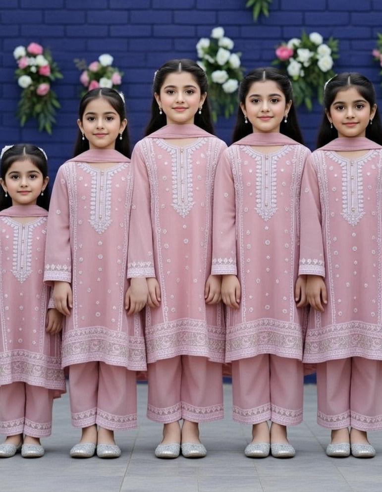 Noor’s-Pink Kameez Shalwar-3Pc