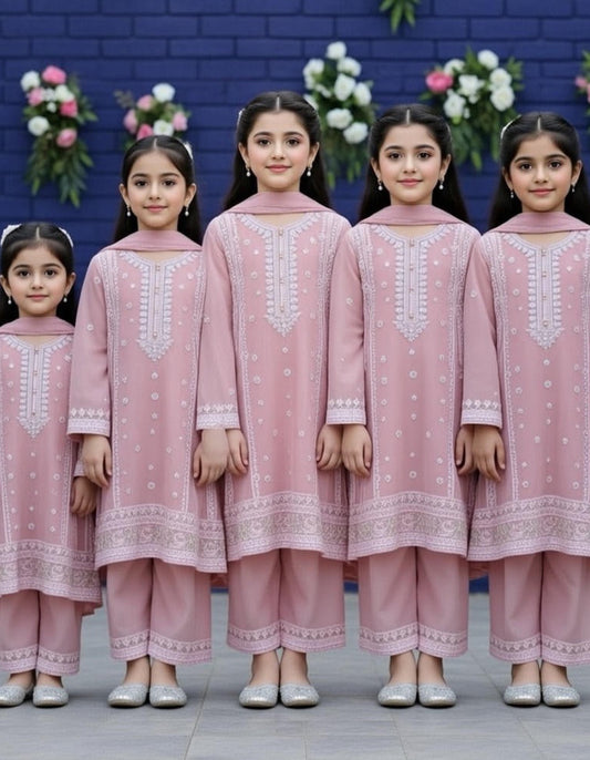 Noor’s-Pink Kameez Shalwar-3Pc