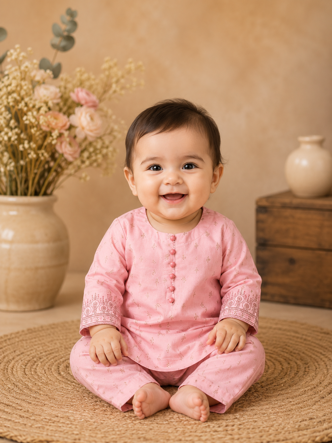 Baby Kameez shalwar-2pc Pink