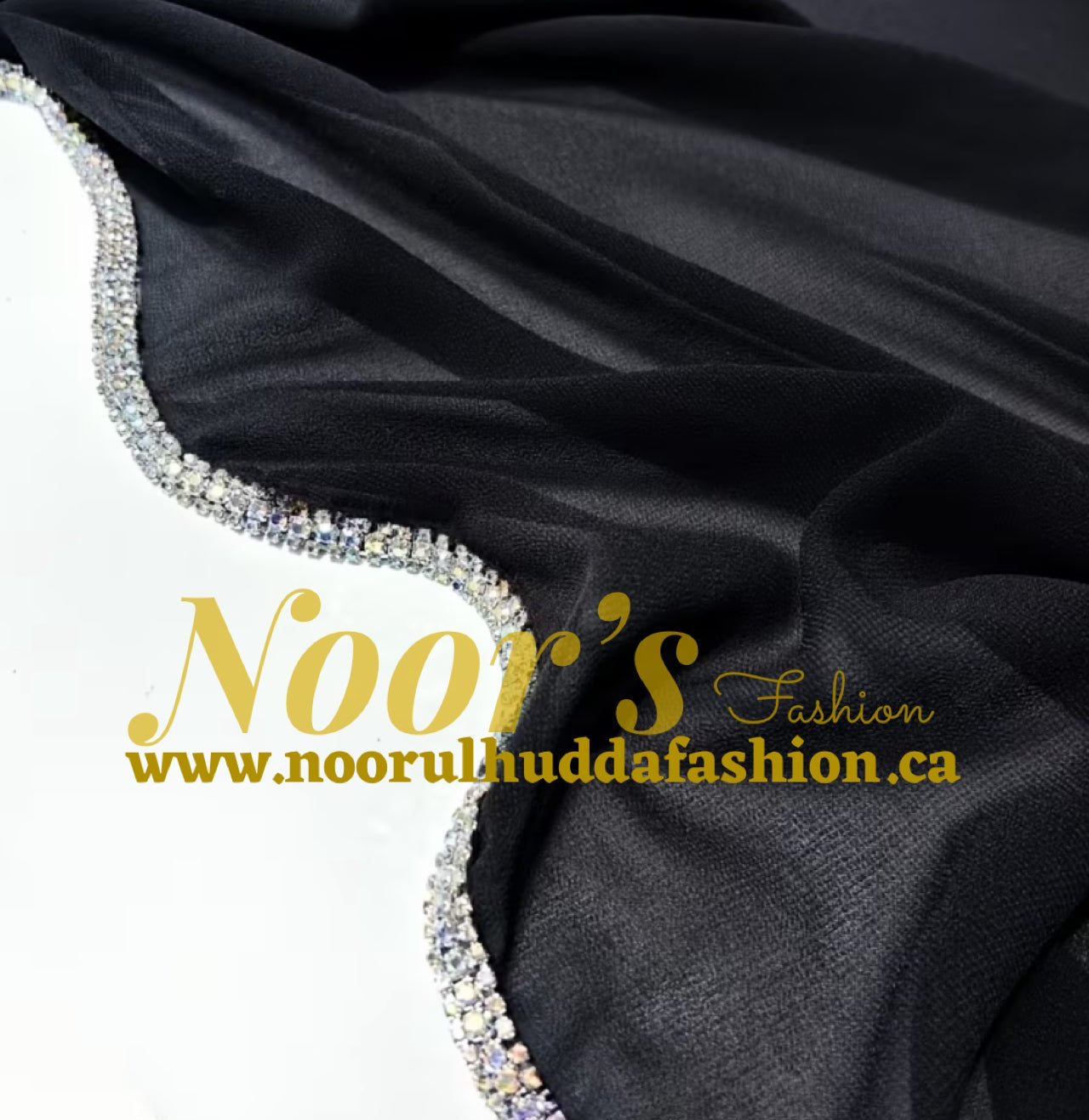 Chiffon Fancy Hijab with Crystal Beads