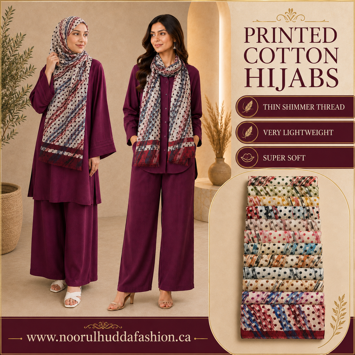 8- Printed Cotton Hijabs