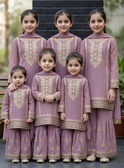 Noor’s-3Pc Sharara-Lavender