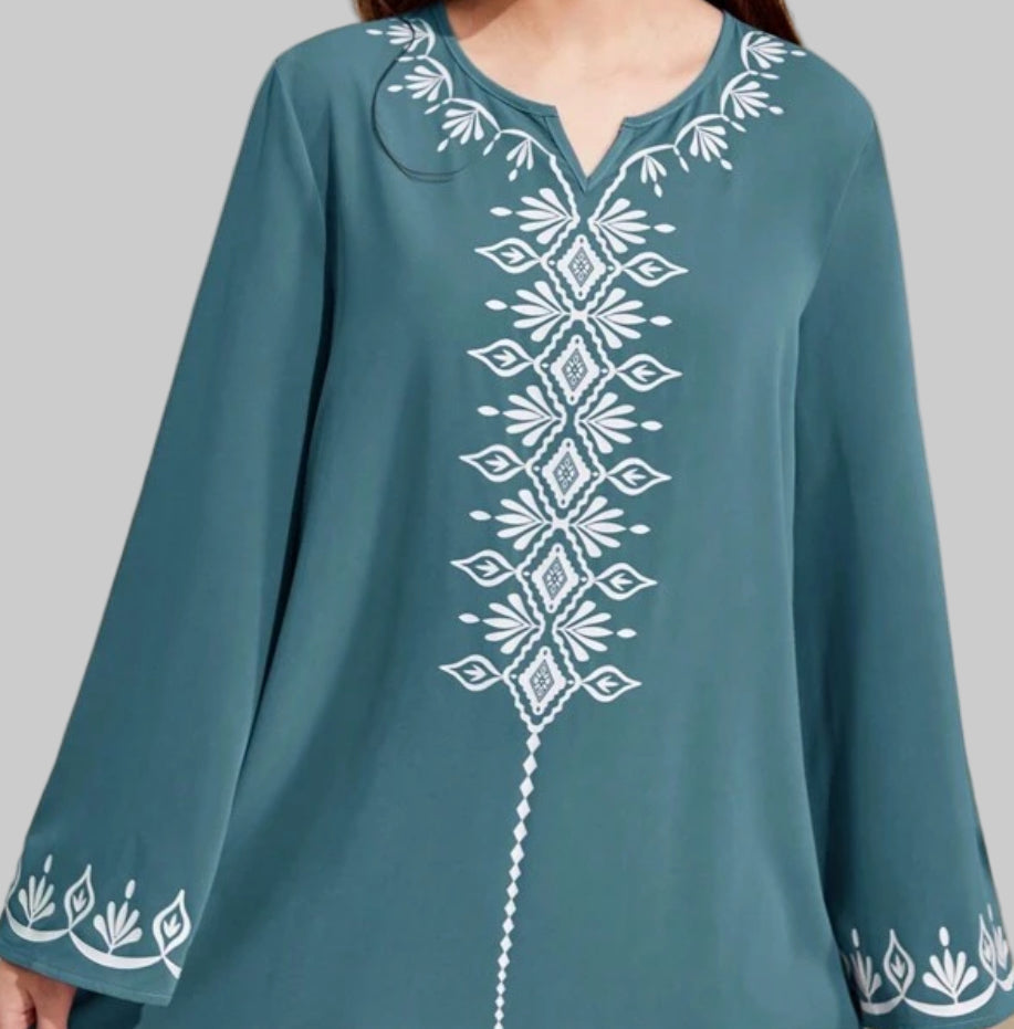 Noor's-Light Teal Blue Dress/Abaya