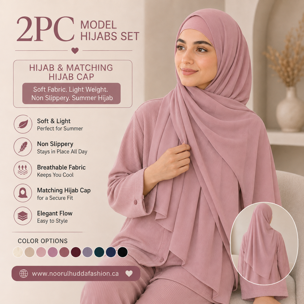 Model Hijab W/Matching Hijab Cap