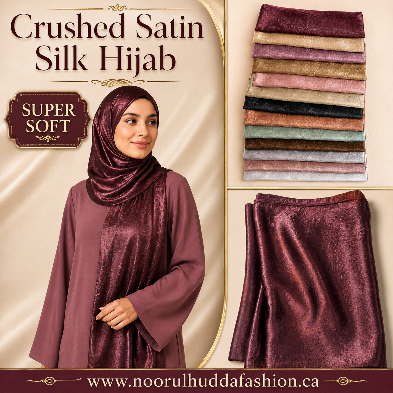 Crushed Satin Silk Hijabs