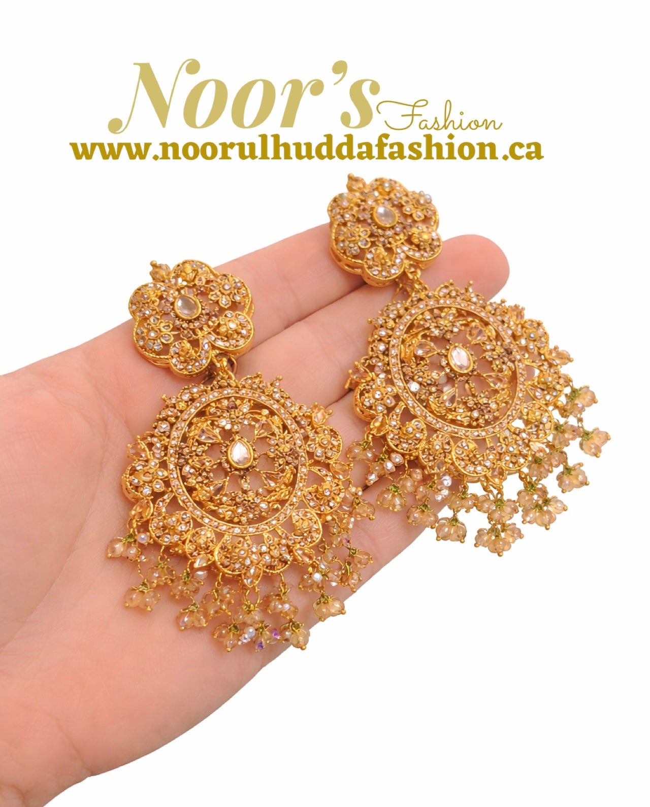 Champagne-3D Zircon Stone Dangle Earrings