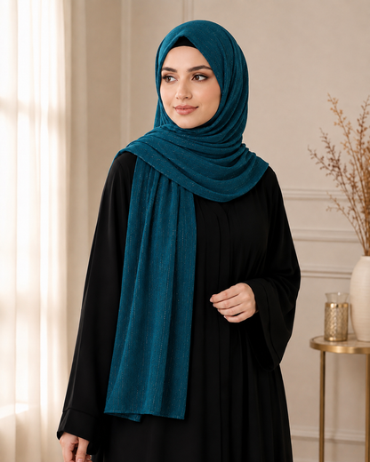 Fancy Chiffon Hijabs W/Shimmer Lines