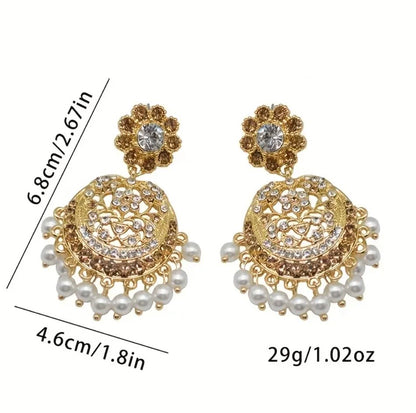 Gold-Tone Pearl Drop Chandbali Earrings