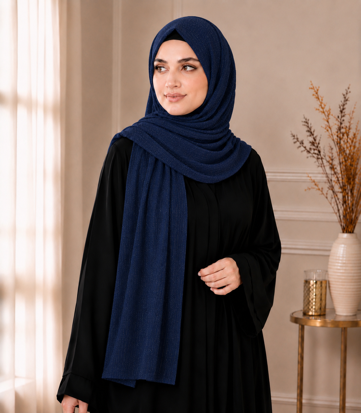 Fancy Chiffon Hijabs W/Shimmer Lines