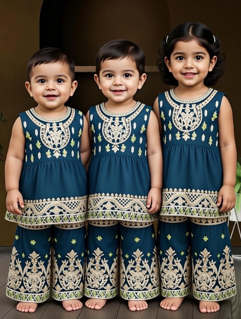 Blue Baby Shararah-2pc
