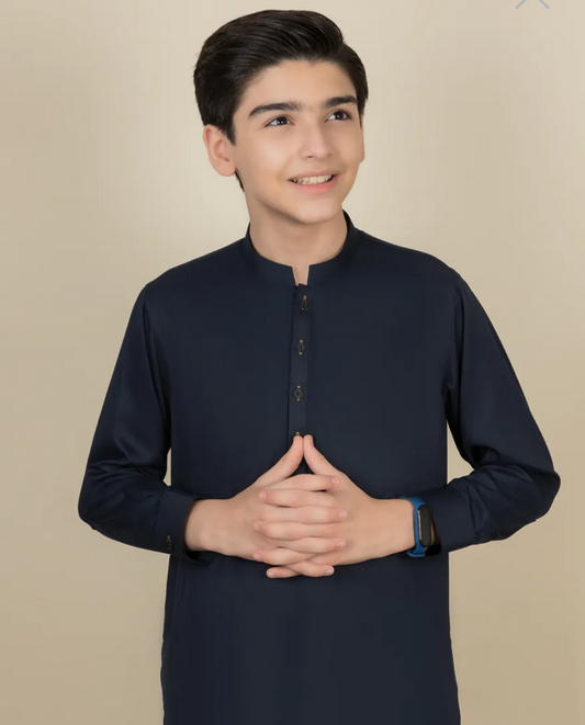 Navy Blue-Kameez Shalwar-Teen Boys- MTJ