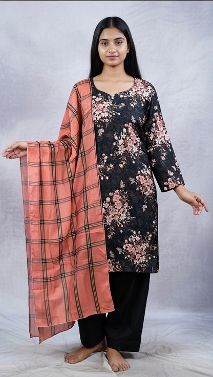 Brand:Gul Ahmed Black Linen-3pc