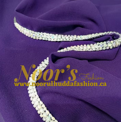 Chiffon Fancy Hijab with Crystal Beads
