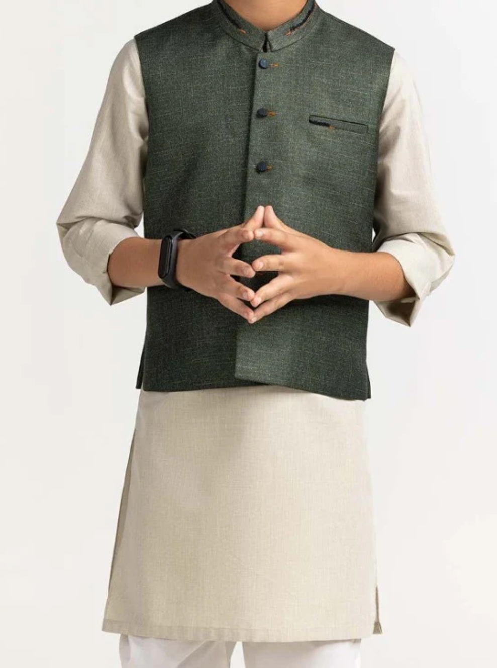 Green-Kids waistcoat 1pc-Gul Ahmed