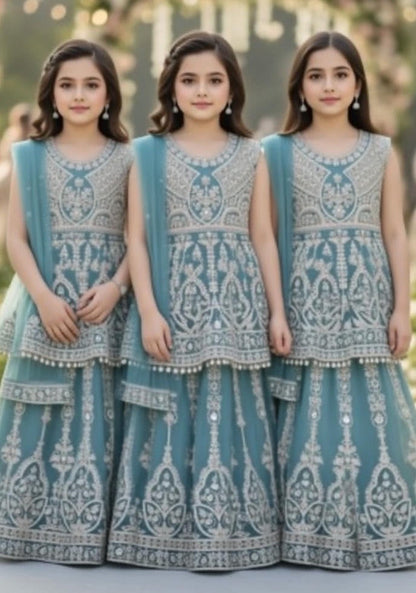 Noor’s-Teal Blue Lehnga-3Pc