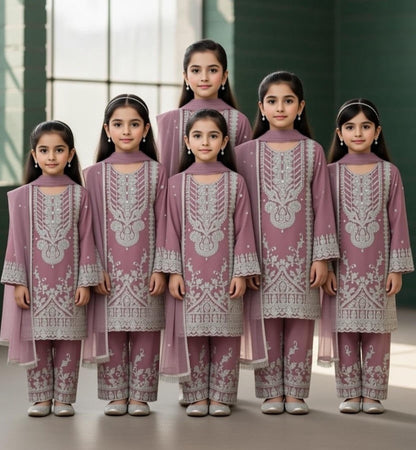 Noor’s-Mauve pink/Purple tone-3Pc