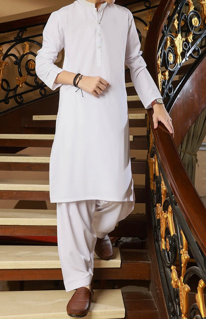 MTJ-White-Kameez Shalwar-Teen Boys