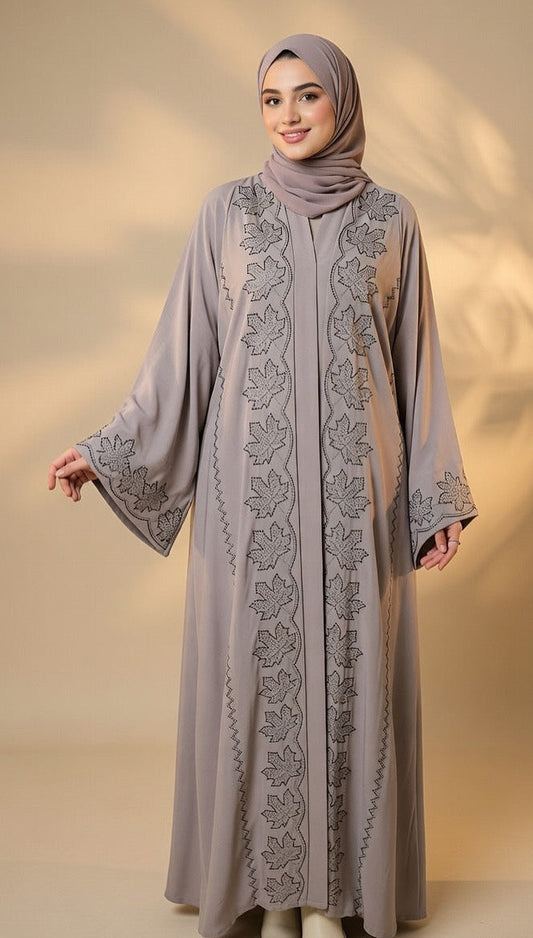 Noor’s-Light Tea pink Abaya set-2pc