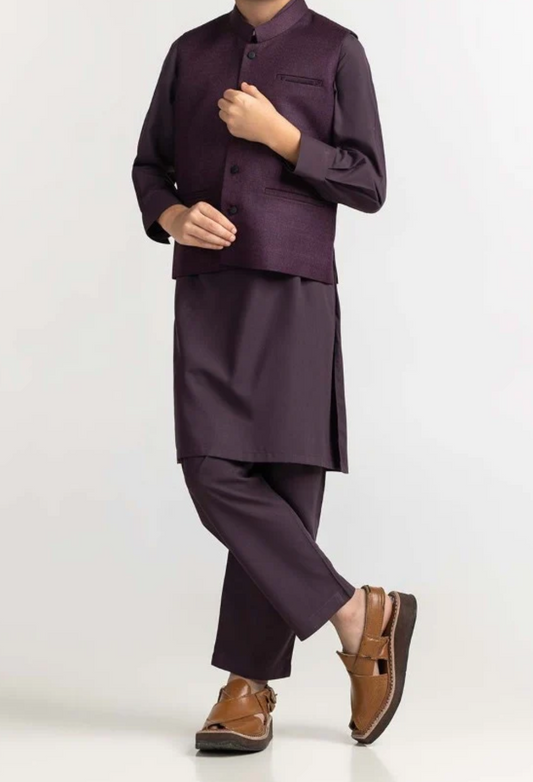 Purple-Kids-waistcoat 1Pc-Gul Ahmed