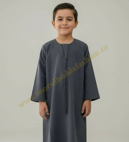 Charcoal Grey-Kids Thobes-Emirati Style