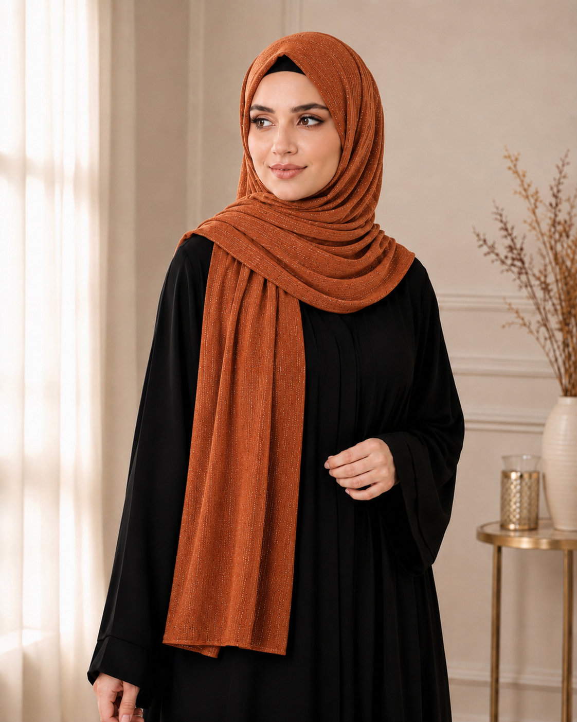 Fancy Chiffon Hijabs W/Shimmer Lines