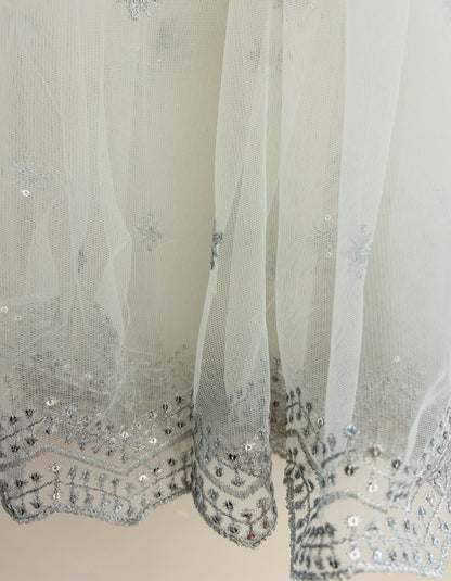 White & Silver Duppata