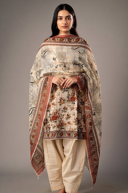 Brand:Gul Ahmed-Off White-Khaddar-3pc